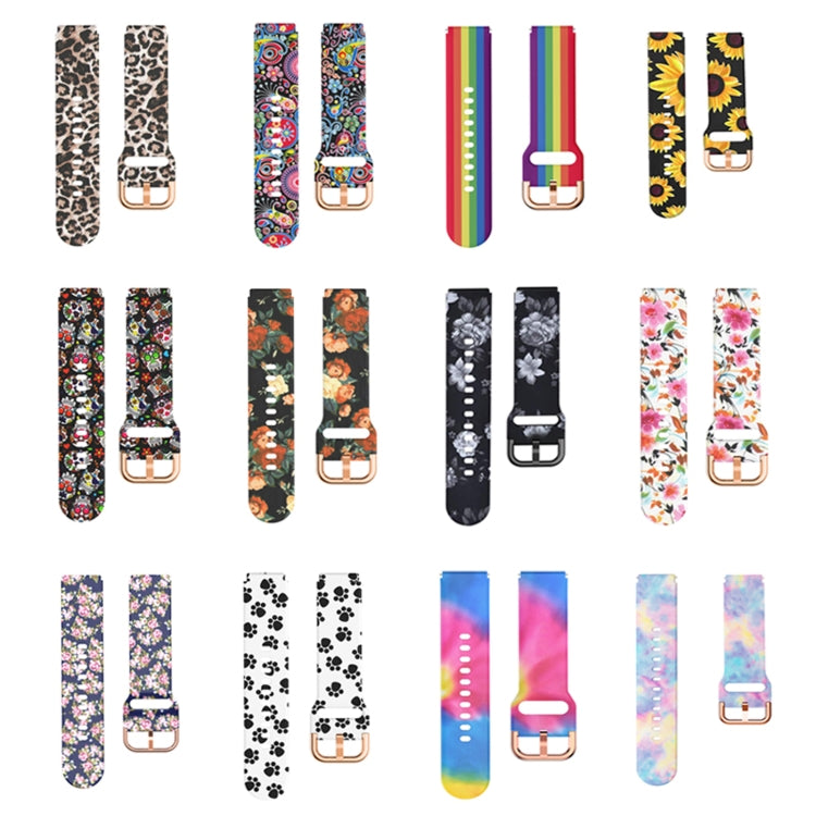 For Xiaomi Haylou LS01 Silicone Printing Watch Band(White Paw Print) - Watch Bands by MIJOBS | Online Shopping South Africa | PMC TechLife | Buy Now Pay Later Mobicred