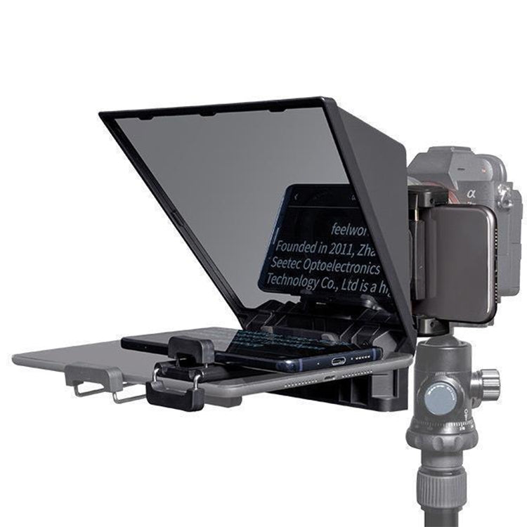 FEELWORLD TP2A NEW Portable Teleprompter with Remote Control & Lens Adapter Ring For Below 8 inches Mobile Phone / Tablet / SLR Camera - free shipping - PMC TechLife - Order now!
