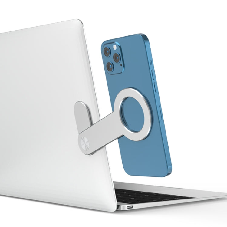 R-JUST SJ05-12 Multi-function Laptop Notebook Round Magnetic Expanded Metal Bracket Holder for iPhone 13 Series(Silver) - Hand-Sticking Bracket by R-JUST | Online Shopping South Africa | PMC TechLife | Buy Now Pay Later Mobicred