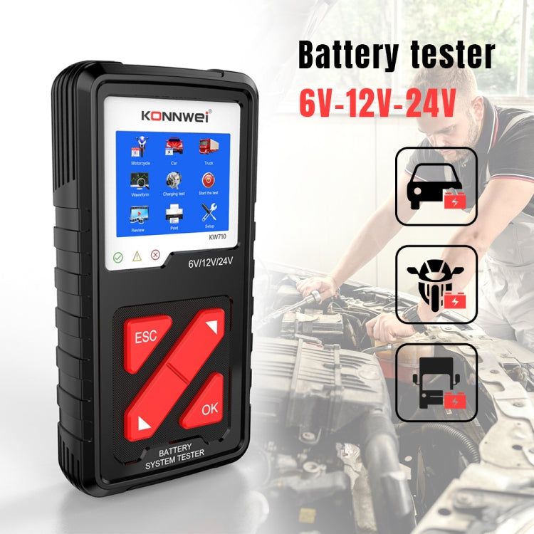 KONNWEI KW710 Car 3.2 inch 6V-24V Lead-acid Battery Tester Support 13 Languages - free shipping - PMC TechLife - Order now!