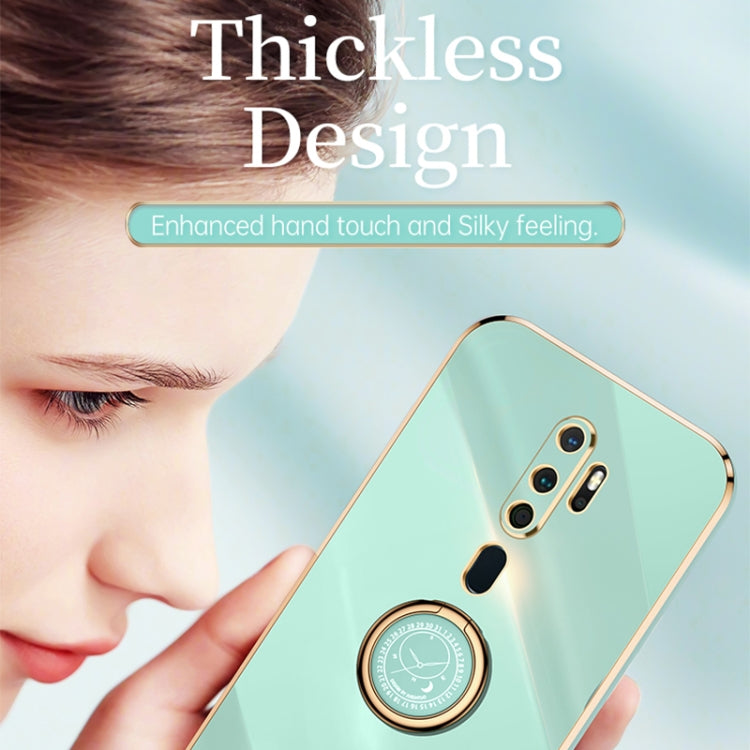 For OPPO A9 2020 / A11x XINLI Straight Edge 6D Electroplate TPU Phone Case with Ring Holder(Cherry Purple) - free shipping - PMC TechLife - Order now!