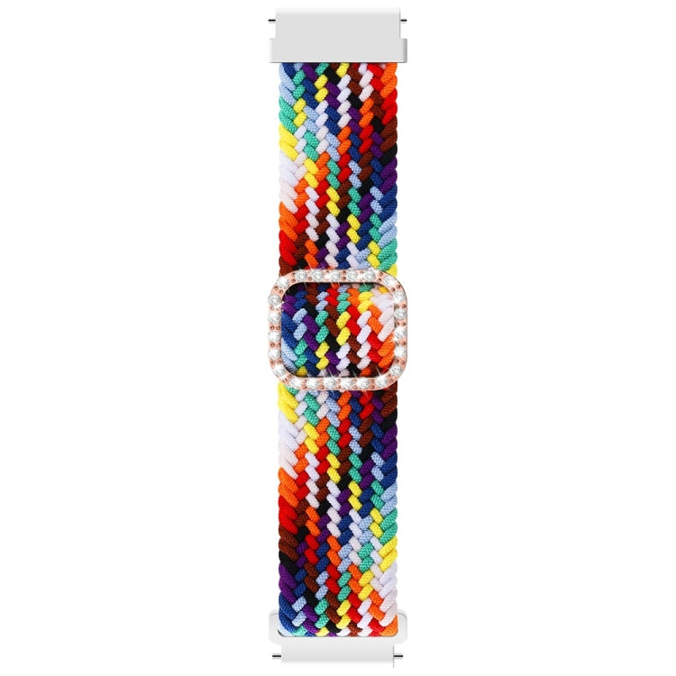 Compatible with Garmin Venu/Vivoactive 3 20mm Universal Adjustable Braided Elastic Diamond Buckle Watch Band(Rainbow) - Watch Bands by PMC TechLife | Online Shopping South Africa | PMC TechLife | Buy Now Pay Later Mobicred