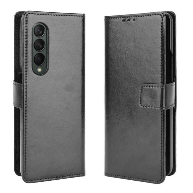 For Samsung Galaxy Z Fold3 5G Crazy Horse Texture Horizontal Flip Leather Case with Holder & Card Slots & Lanyard(Black) - Galaxy Phone Cases by GKK | Online Shopping South Africa | PMC TechLife | Buy Now Pay Later Mobicred