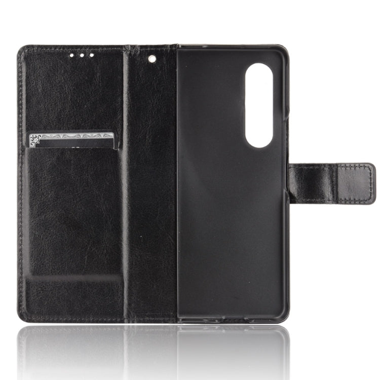 For Samsung Galaxy Z Fold3 5G Crazy Horse Texture Horizontal Flip Leather Case with Holder & Card Slots & Lanyard(Black) - Galaxy Phone Cases by GKK | Online Shopping South Africa | PMC TechLife | Buy Now Pay Later Mobicred