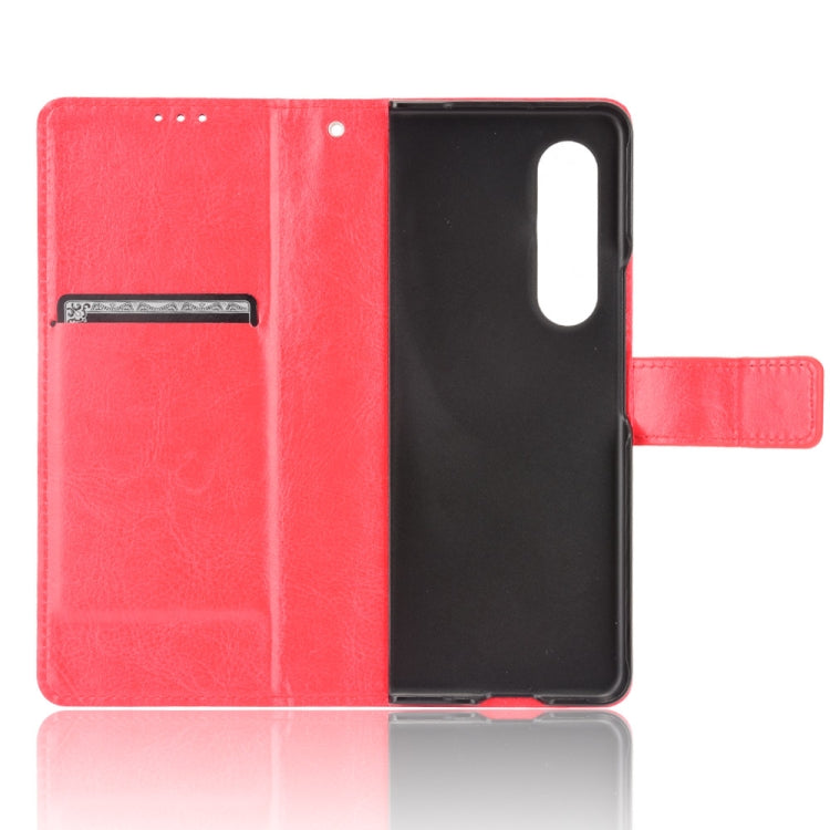 For Samsung Galaxy Z Fold3 5G Crazy Horse Texture Horizontal Flip Leather Case with Holder & Card Slots & Lanyard(Red) - Galaxy Phone Cases by GKK | Online Shopping South Africa | PMC TechLife | Buy Now Pay Later Mobicred