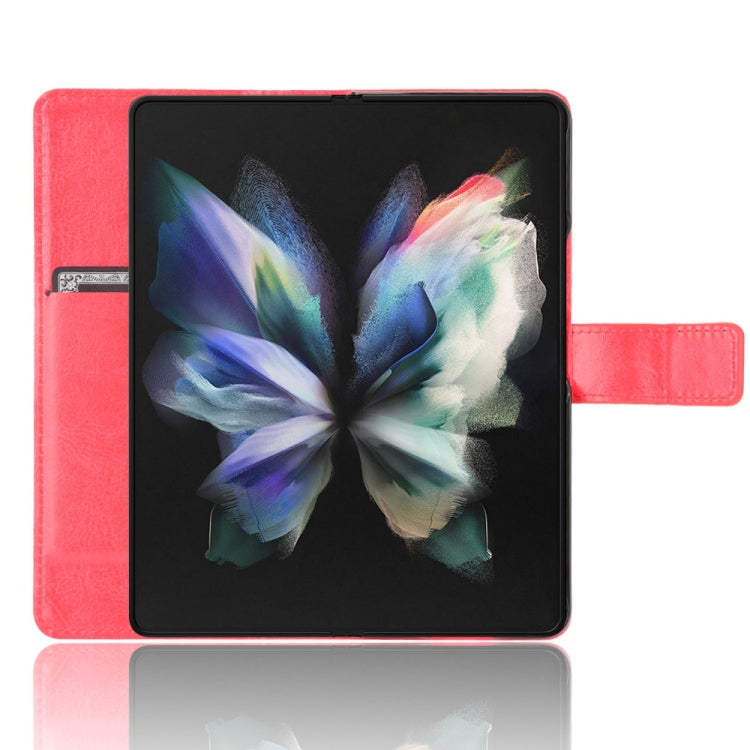 For Samsung Galaxy Z Fold3 5G Crazy Horse Texture Horizontal Flip Leather Case with Holder & Card Slots & Lanyard(Red) - Galaxy Phone Cases by GKK | Online Shopping South Africa | PMC TechLife | Buy Now Pay Later Mobicred