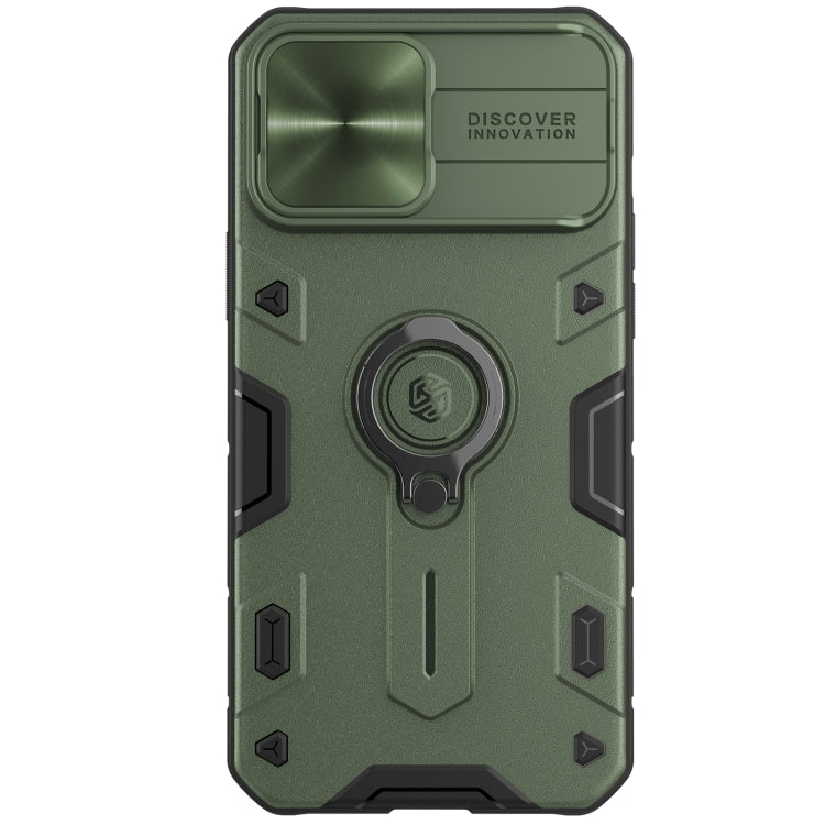 For iPhone 13 Pro Max NILLKIN Shockproof CamShield Armor Protective Case with Invisible Ring Holder (Green) - iPhone 13 Pro Max Cases by NILLKIN | Online Shopping South Africa | PMC TechLife