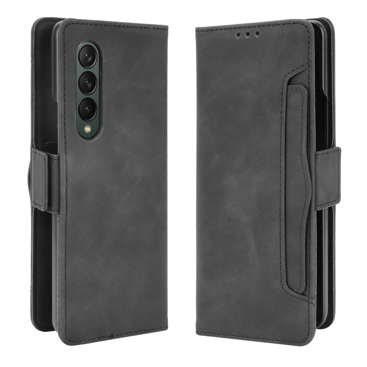 For Samsung Galaxy Z Fold3 5G Skin Feel Calf Pattern Horizontal Flip Leather Case with Holder & Card Slots & Photo Frame(Black) - Galaxy Phone Cases by GKK | Online Shopping South Africa | PMC TechLife | Buy Now Pay Later Mobicred