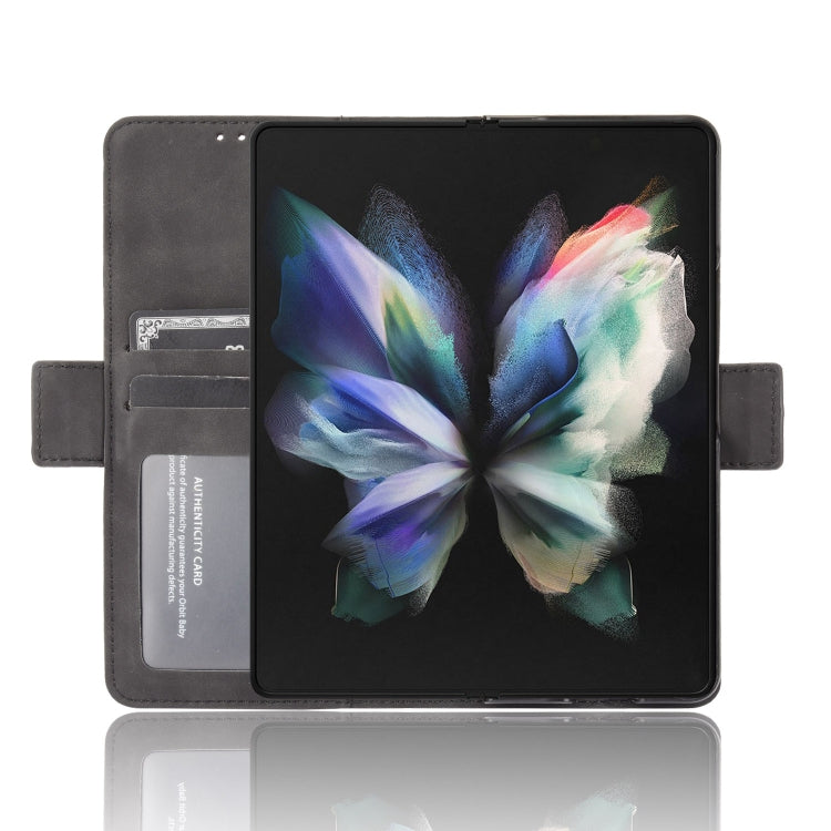 For Samsung Galaxy Z Fold3 5G Skin Feel Calf Pattern Horizontal Flip Leather Case with Holder & Card Slots & Photo Frame(Black) - Galaxy Phone Cases by GKK | Online Shopping South Africa | PMC TechLife | Buy Now Pay Later Mobicred