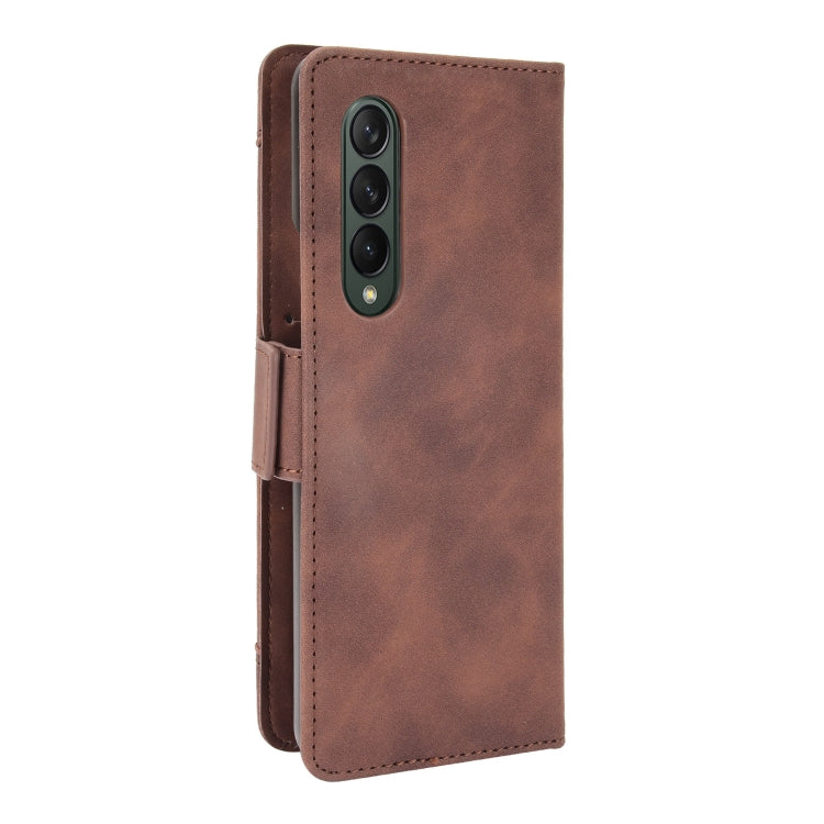 For Samsung Galaxy Z Fold3 5G Skin Feel Calf Pattern Horizontal Flip Leather Case with Holder & Card Slots & Photo Frame(Brown) - Galaxy Phone Cases by GKK | Online Shopping South Africa | PMC TechLife | Buy Now Pay Later Mobicred