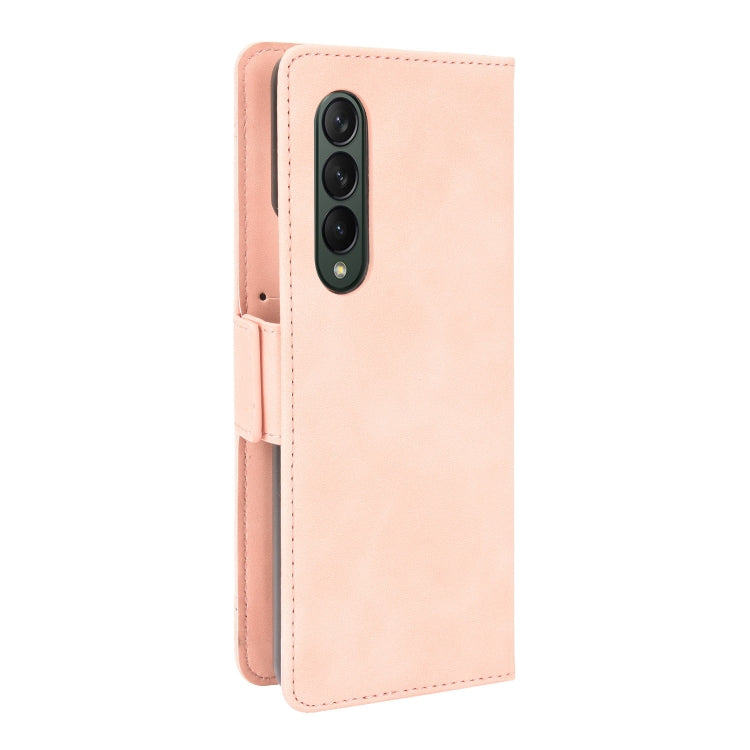 For Samsung Galaxy Z Fold3 5G Skin Feel Calf Pattern Horizontal Flip Leather Case with Holder & Card Slots & Photo Frame(Pink) - Galaxy Phone Cases by GKK | Online Shopping South Africa | PMC TechLife | Buy Now Pay Later Mobicred