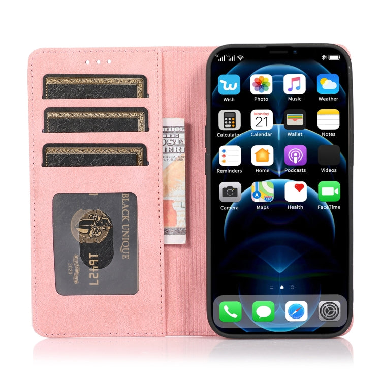For iPhone 13 mini Strong Magnetic Crazy Horse Texture Horizontal Flip Leather Case with Holder & Card Slots & Wallet (Rose Gold) - free shipping - PMC TechLife - Order now!