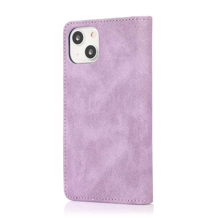 For iPhone 13 Strong Magnetic Crazy Horse Texture Horizontal Flip Leather Case with Holder & Card Slots & Wallet(Purple) - free shipping - PMC TechLife - Order now!