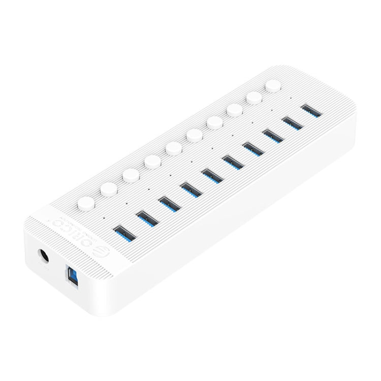 ORICO CT2U3-10AB-WH 10 In 1 Plastic Stripes Multi-Port USB HUB with Individual Switches, UK Plug(White) - free shipping - PMC TechLife - Order now!