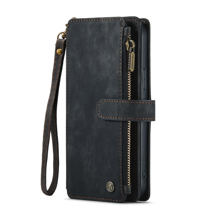 For iPhone 13 Pro Max CaseMe-C30 PU + TPU Multifunctional Horizontal Flip Leather Case with Holder & Card Slot & Wallet & Zipper Pocket (Black) - free shipping - PMC TechLife - Order now!