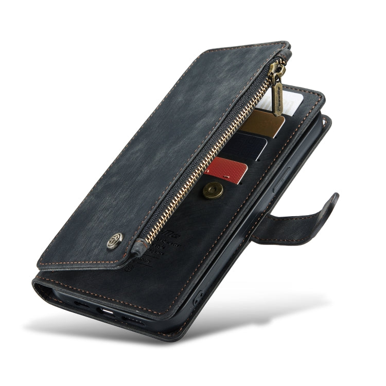 For iPhone 13 Pro Max CaseMe-C30 PU + TPU Multifunctional Horizontal Flip Leather Case with Holder & Card Slot & Wallet & Zipper Pocket (Black) - free shipping - PMC TechLife - Order now!