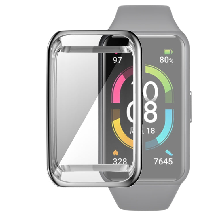 For Huawei Band 6 / 6 Pro / Honor Band 6 Full Coverage TPU Electroplating Protective Case Cover(Silver) - Watch Cases by PMC TechLife | Online Shopping South Africa | PMC TechLife | Buy Now Pay Later Mobicred
