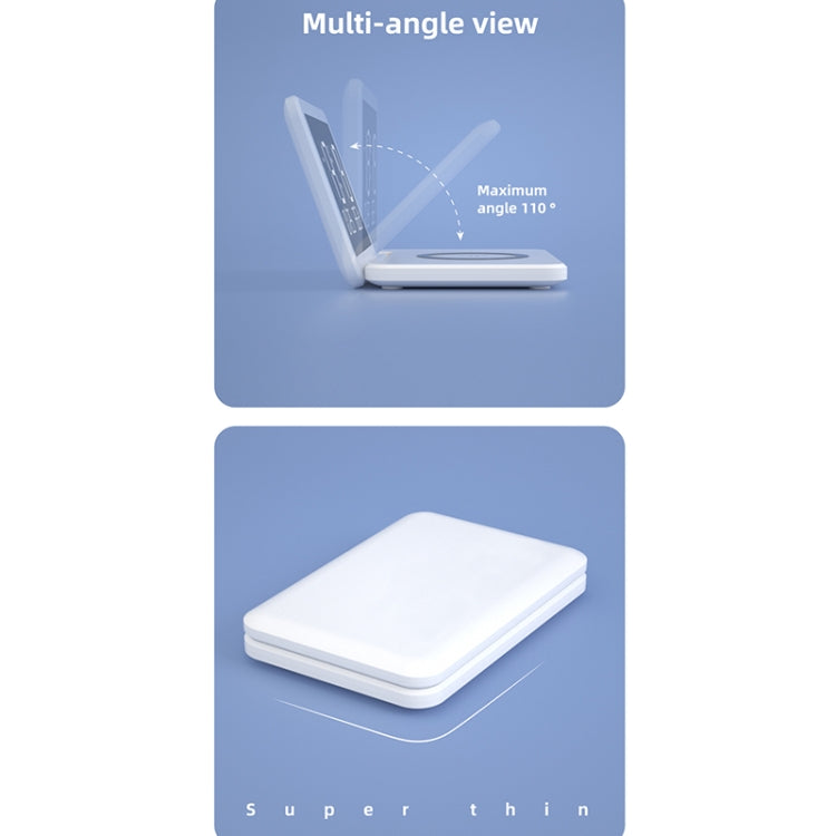 SY-118 15W Foldable Mirror Surface Perpetual Desk Calendar Clock Wireless Charger with Alarm Clock & Three-level Brightness Adjustable Function(Black) - Wireless Charger by PMC TechLife | Online Shopping South Africa | PMC TechLife