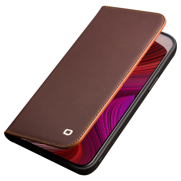 For iPhone 13 QIALINO Business Horizontal Flip Leather Case with Holder & Card Slots & Wallet(Brown) - free shipping - PMC TechLife - Order now!