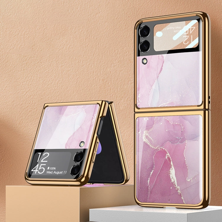 For Samsung Galaxy Z Flip3 5G GKK Electroplating Painted Glass Case(Purple Pink) - free shipping - PMC TechLife - Order now!