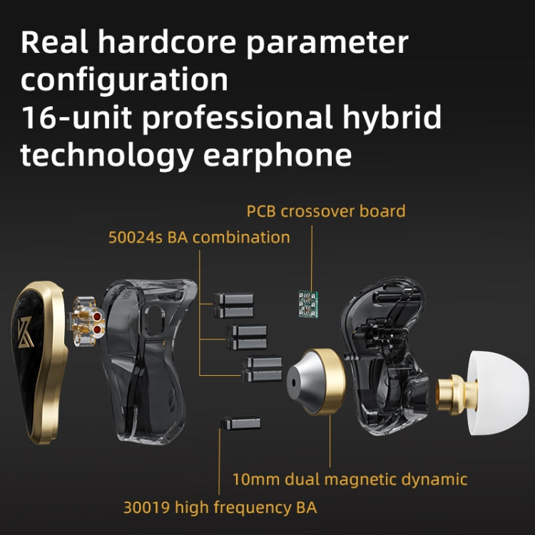 KZ ZAS 16-unit Ring Iron In-ear Wired Earphone, Standard Version(White) - free shipping - PMC TechLife - Order now!