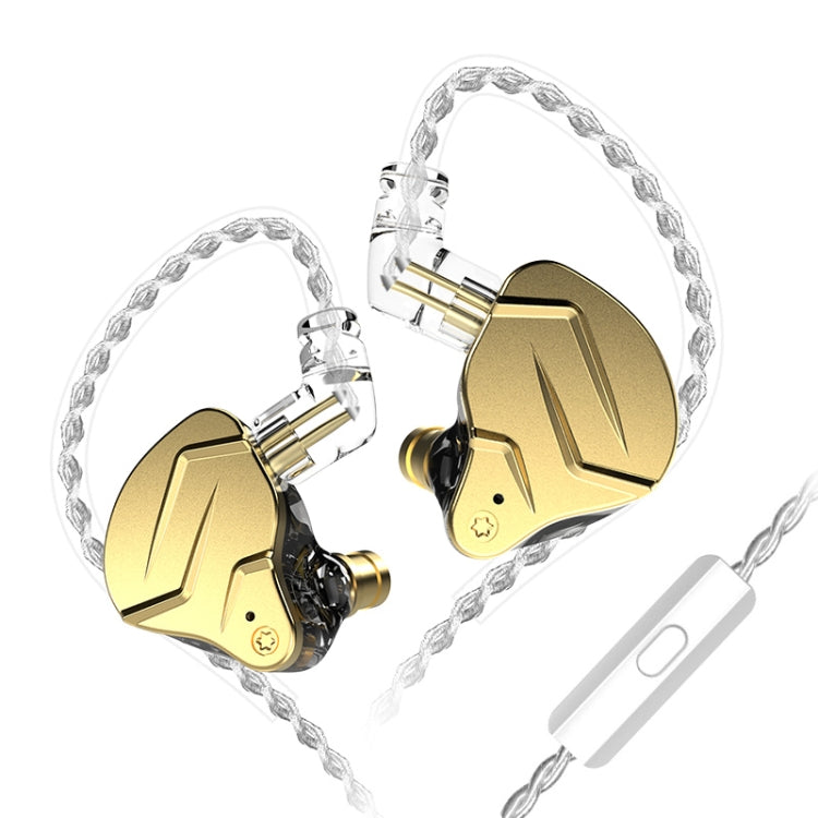 KZ ZSN Pro X Ring Iron Hybrid Drive Metal In-ear Wired Earphone, Mic Version(Gold) - free shipping - PMC TechLife - Order now!