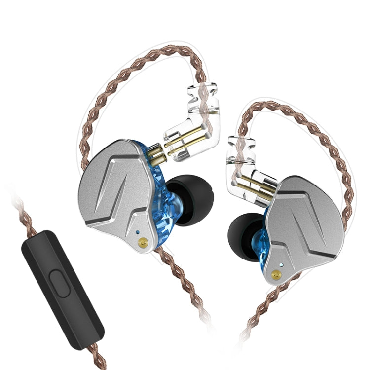 KZ ZSN Pro Ring Iron Hybrid Drive Metal In-ear Wired Earphone, Mic Version(Blue) - free shipping - PMC TechLife - Order now!