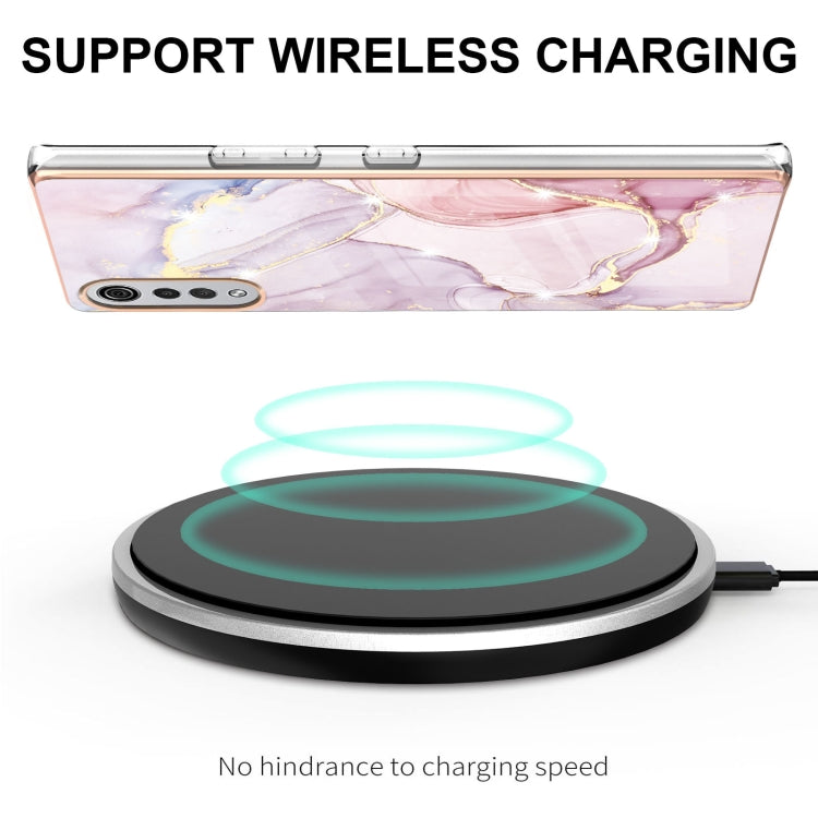 For LG Velvet 5G / 4G Electroplating Marble Pattern Dual-side IMD TPU Shockproof Case(Rose Gold 005) - LG by PMC TechLife | Online Shopping South Africa | PMC TechLife | Buy Now Pay Later Mobicred