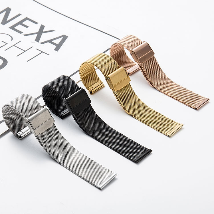 22mm 304 Stainless Steel Double Buckles Watch Band(Rose Gold) - Watch Bands by PMC TechLife | Online Shopping South Africa | PMC TechLife | Buy Now Pay Later Mobicred