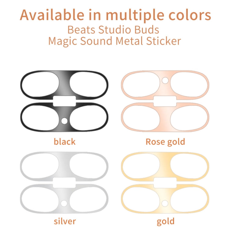 For Beats Studio Buds Wireless Bluetooth Earphone Magic Sound Metal Protective Sticker(Gold) - Protective Sticker by PMC TechLife | Online Shopping South Africa | PMC TechLife