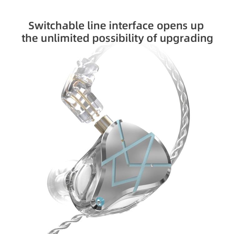 KZ ASX 20-unit Balance Armature Monitor HiFi In-Ear Wired Earphone No Mic(Silver) - free shipping - PMC TechLife - Order now!