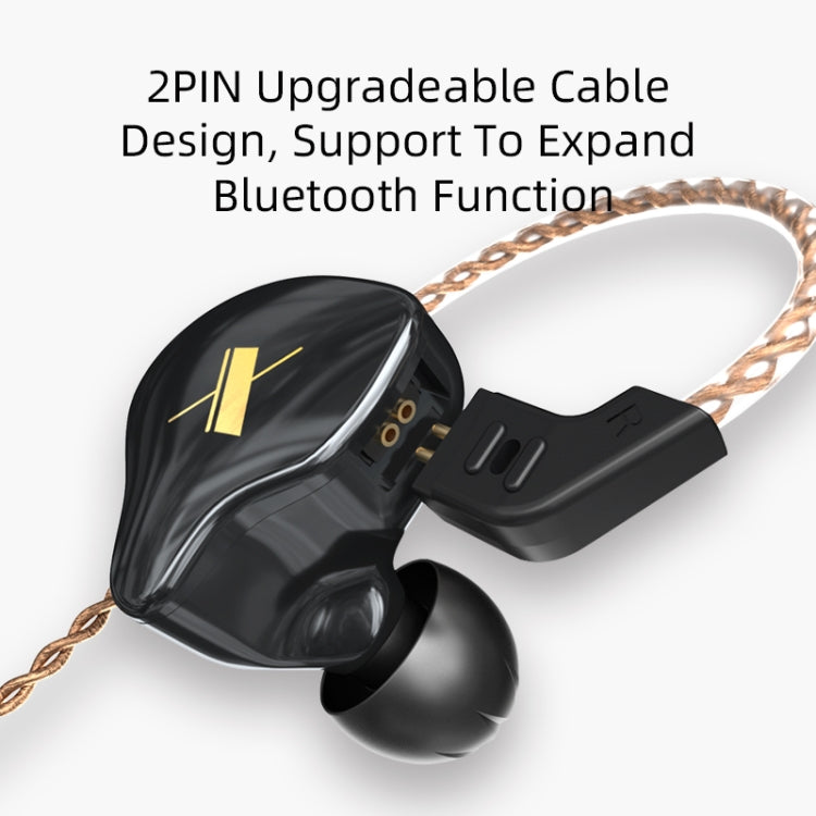 KZ EDX Dynamic Monitor HiFi In-Ear Wired Earphone No Mic(Black) - In Ear Wired Earphone by KZ | Online Shopping South Africa | PMC TechLife | Buy Now Pay Later Mobicred