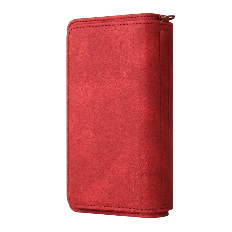 For Samsung Galaxy S20 Ultra Skin Feel PU + TPU Horizontal Flip Leather Case with Holder & 15 Cards Slot & Wallet & Zipper Pocket & Lanyard(Red) - free shipping - PMC TechLife - Order now!