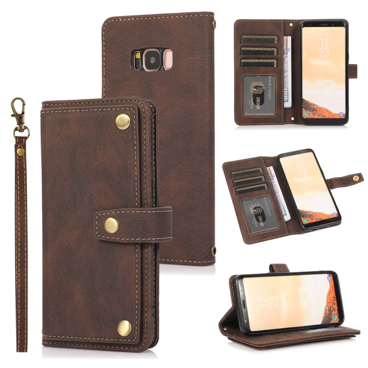 For Samsung Galaxy S8 PU + TPU Horizontal Flip Leather Case with Holder & Card Slot & Wallet & Lanyard(Brown) - Galaxy Phone Cases by PMC TechLife | Online Shopping South Africa | PMC TechLife | Buy Now Pay Later Mobicred