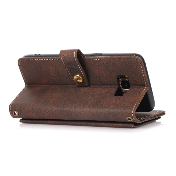 For Samsung Galaxy S8 PU + TPU Horizontal Flip Leather Case with Holder & Card Slot & Wallet & Lanyard(Brown) - Galaxy Phone Cases by PMC TechLife | Online Shopping South Africa | PMC TechLife | Buy Now Pay Later Mobicred