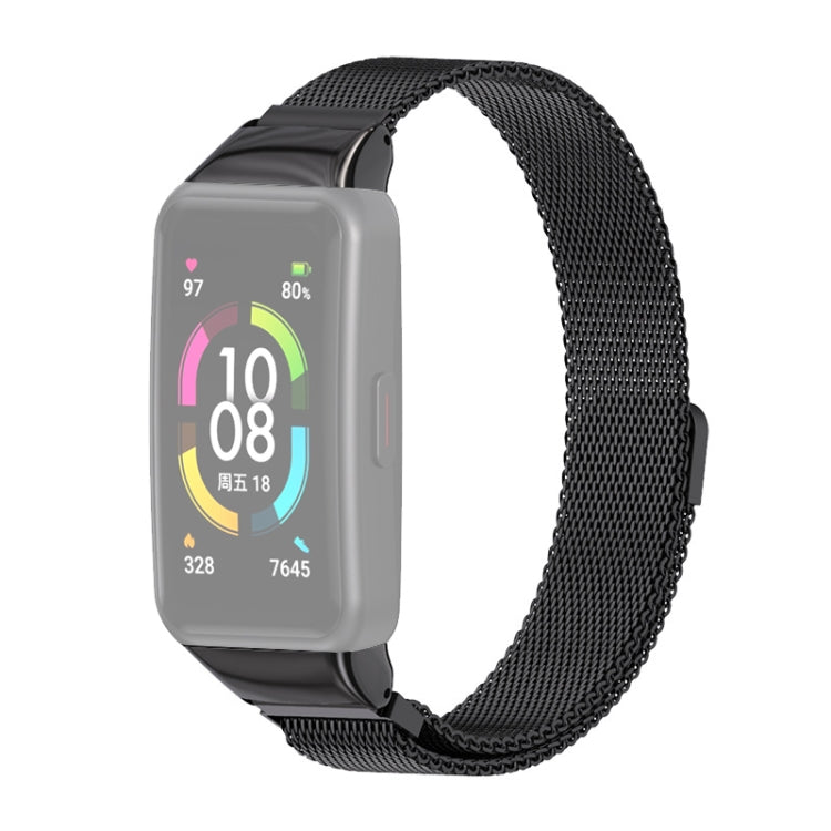 For Huawei Band 6 / Honor Band 6 / 7 MIJOBS Milan Stainless Steel Magnetic Watch Band(Black) - Watch Bands by MIJOBS | Online Shopping South Africa | PMC TechLife | Buy Now Pay Later Mobicred
