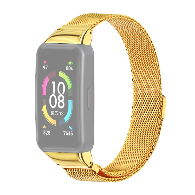 For Huawei Band 6 / Honor Band 6 / 7 MIJOBS Milan Stainless Steel Magnetic Watch Band(Gold) - Watch Bands by MIJOBS | Online Shopping South Africa | PMC TechLife | Buy Now Pay Later Mobicred