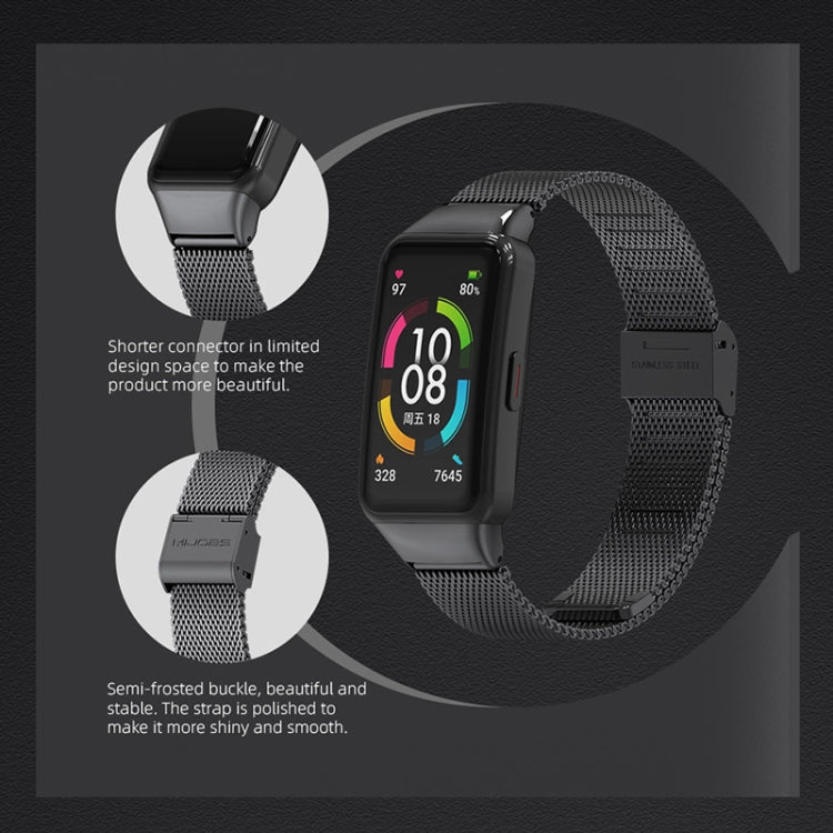 For Huawei Band 6 / Honor Band 6 / 7 MIJOBS Milan Stainless Steel Watch Band(Gold) - Watch Bands by MIJOBS | Online Shopping South Africa | PMC TechLife | Buy Now Pay Later Mobicred