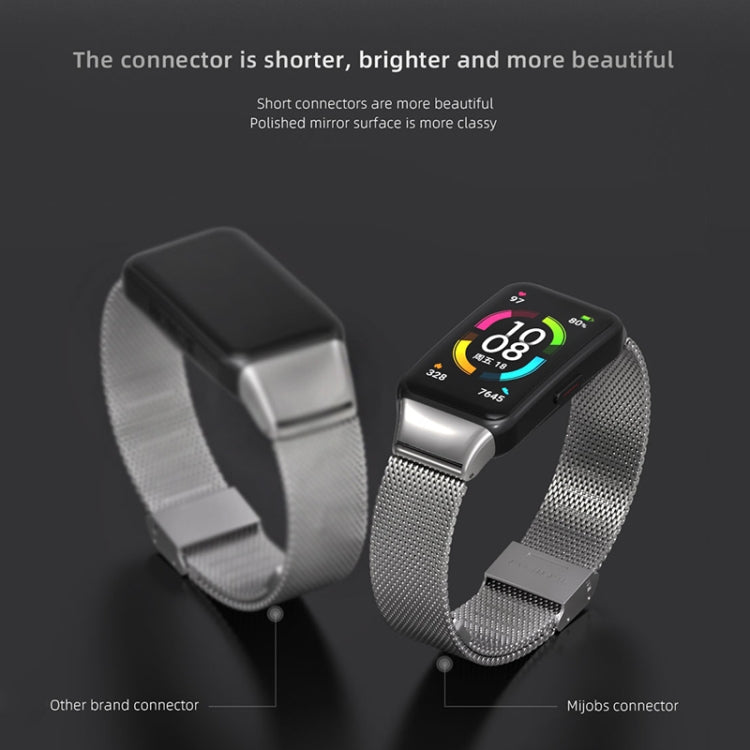 For Huawei Band 6 / Honor Band 6 / 7 MIJOBS Milan Stainless Steel Watch Band(Silver) - Watch Bands by MIJOBS | Online Shopping South Africa | PMC TechLife | Buy Now Pay Later Mobicred
