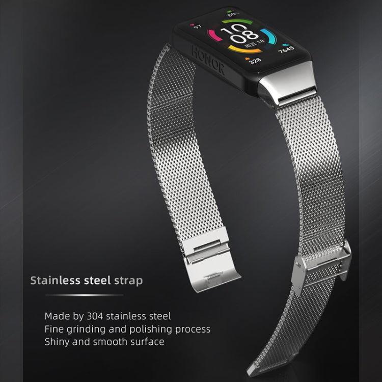 For Huawei Band 6 / Honor Band 6 / 7 MIJOBS Milan Stainless Steel Watch Band(Silver) - Watch Bands by MIJOBS | Online Shopping South Africa | PMC TechLife | Buy Now Pay Later Mobicred