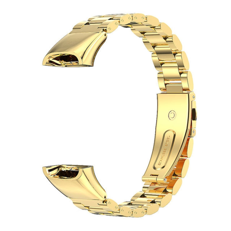 For Huawei Band 6 / Honor Band 6 / 7 MIJOBS Three Strains Stainless Steel Metal Buckle Watch Band(Gold) - Watch Bands by MIJOBS | Online Shopping South Africa | PMC TechLife | Buy Now Pay Later Mobicred