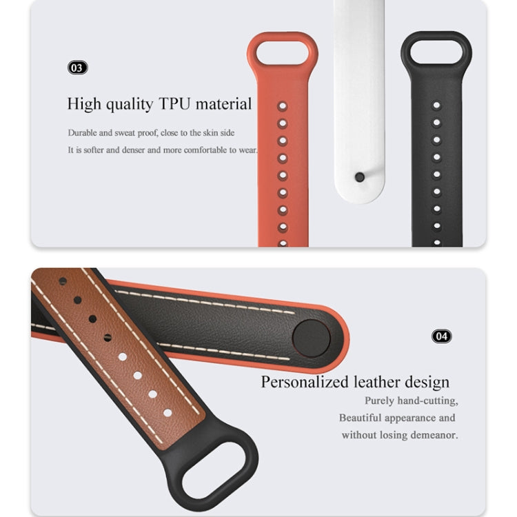 For Xiaomi Mi Band 5/6/7 MIJOBS TPU + Leather Watch Band(Blue+White) - Watch Bands by MIJOBS | Online Shopping South Africa | PMC TechLife | Buy Now Pay Later Mobicred