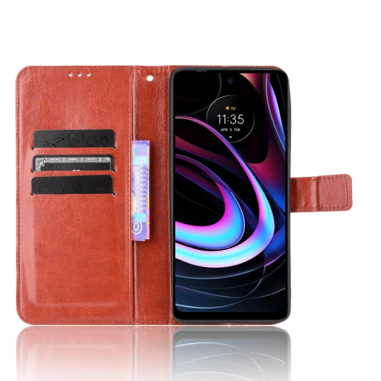 For Motorola Edge 2021 Crazy Horse Texture Horizontal Flip Leather Case with Holder & Card Slots & Lanyard(Brown) - Motorola Cases by PMC TechLife | Online Shopping South Africa | PMC TechLife | Buy Now Pay Later Mobicred