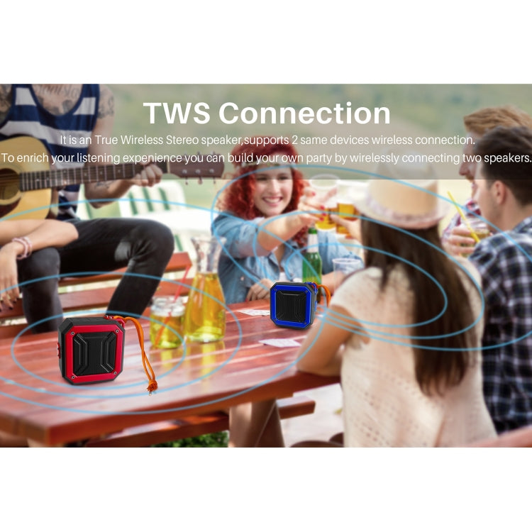 New Rixing NR-103 Mini TWS Bluetooth Speaker with Lanyard(Blue) - Desktop Speaker by NewRixing | Online Shopping South Africa | PMC TechLife | Buy Now Pay Later Mobicred
