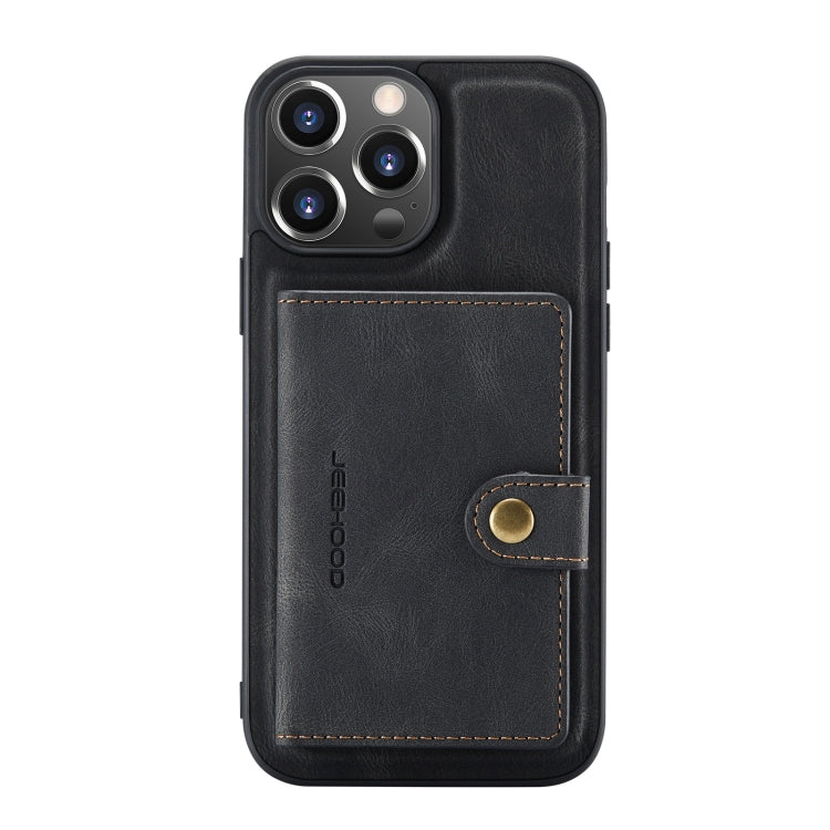 For iPhone 13 Pro Max JEEHOOD Retro Magnetic Detachable Protective Case with Wallet & Card Slot & Holder (Black) - iPhone 13 Pro Max Cases by JEEHOOD | Online Shopping South Africa | PMC TechLife | Buy Now Pay Later Mobicred