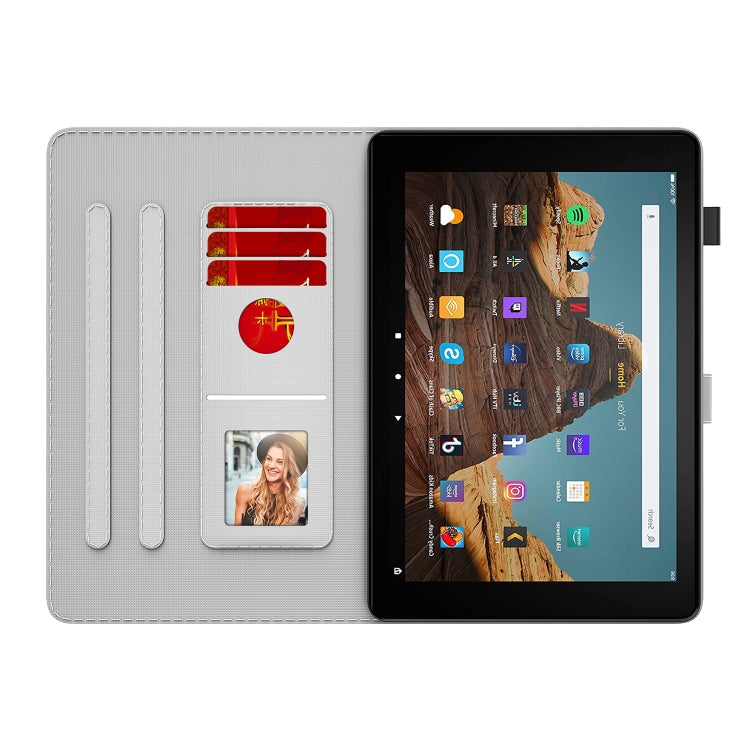 For Amazon Fire HD 10 2019 / 2017 Watercolor Pattern Skin Feel Magnetic Horizontal Flip PU Leather Case with Holder & Card Slots & Photo Frame & Sleep / Wake-up Function(Cyan Green) - free shipping - PMC TechLife - Order now!