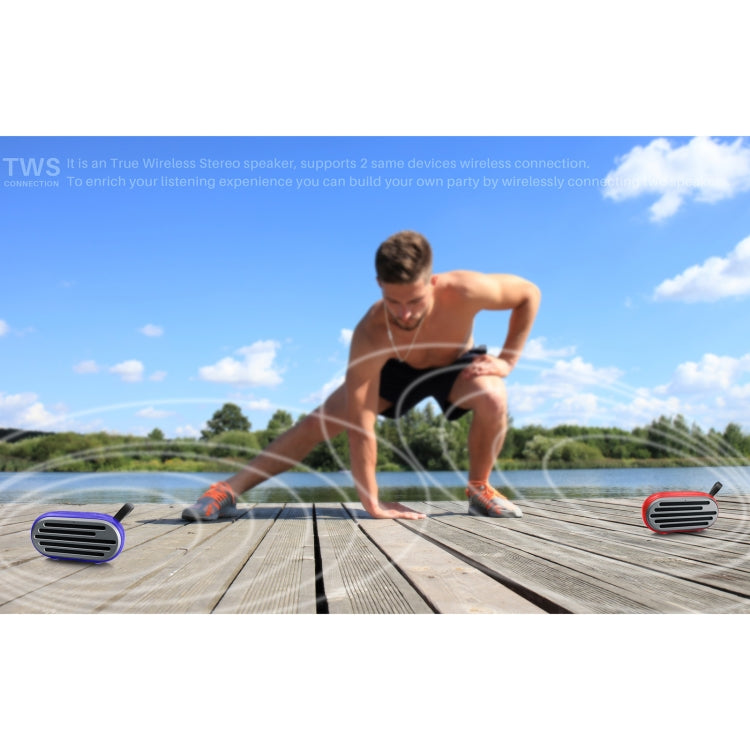 New Rixing NR-105 Mini TWS Metal Bluetooth Speaker Support Hands-free Call / FM(Blue) - free shipping - PMC TechLife - Order now!