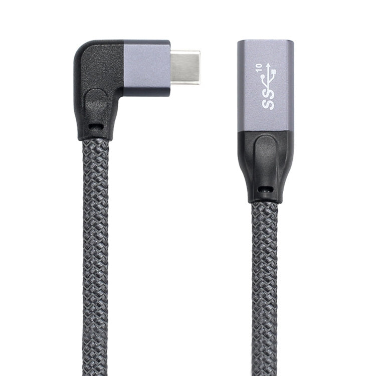 100W USB-C / Type-C Elbow Male to USB-C / Type-C Female Full-function Data Extension Cable, Cable Length:0.5m - free shipping - PMC TechLife - Order now!