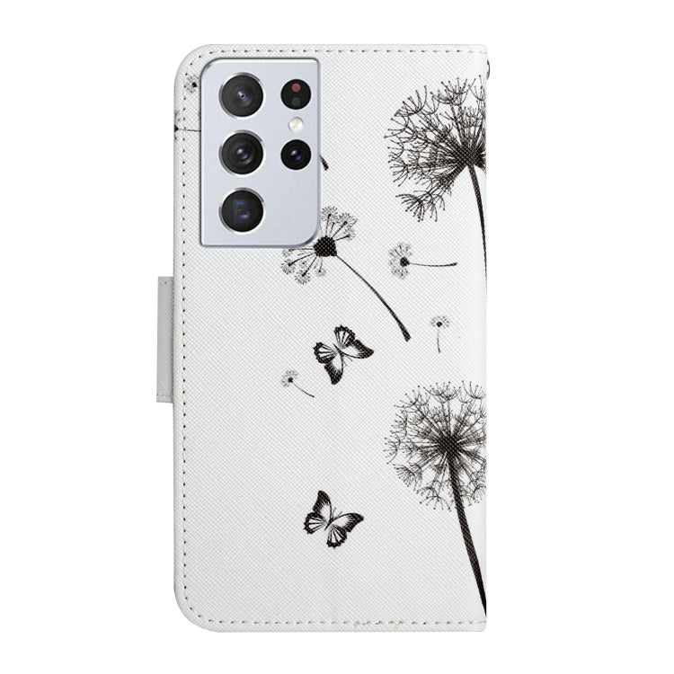 For Samsung Galaxy S21 Ultra 5G Painted Pattern Horizontal Flip Leather Case with Holder & Card Slot & Wallet(Dandelion) - free shipping - PMC TechLife - Order now!