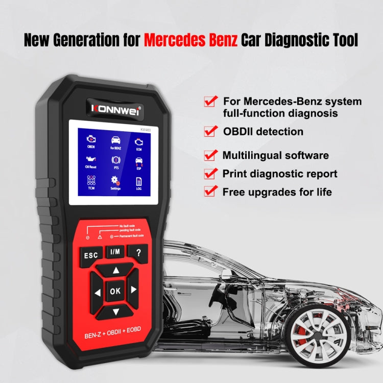 KONNWEI KW460 Car 2.8 inch 12V Lead-acid Battery Tester Fault Diagnosis Instrument - free shipping - PMC TechLife - Order now!
